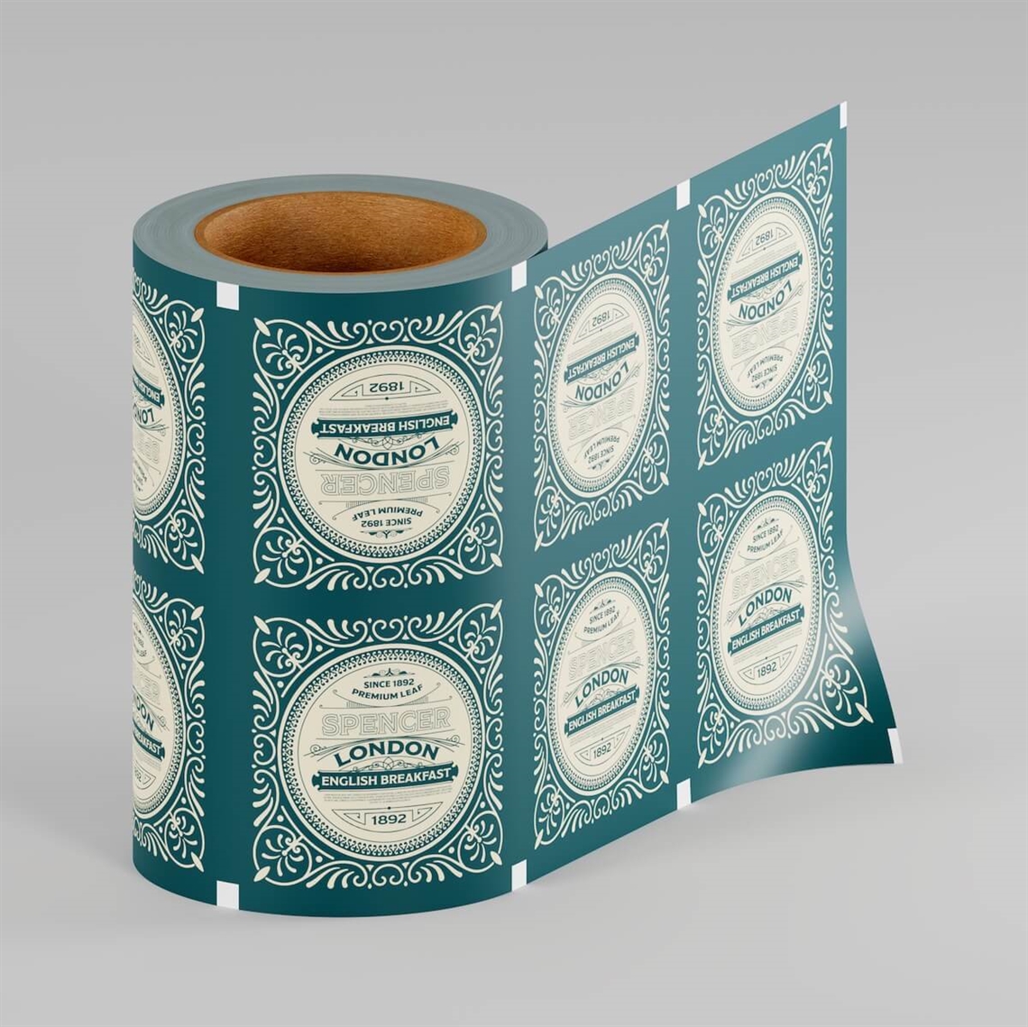 Roll of custom printed rollstock packaging film